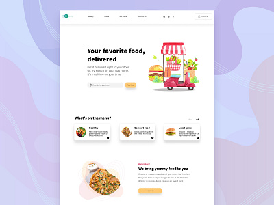 Web design practice delivery design desktop food landing minimalistic ui ux uxui web