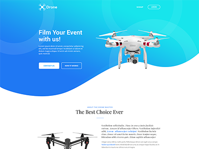 Drone landing Page drone landing page web