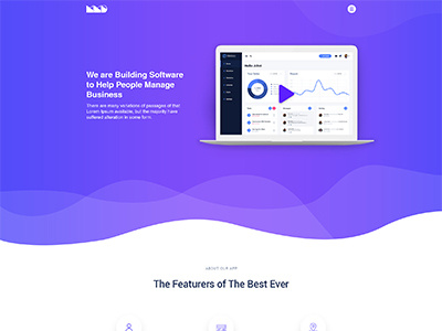 Software Landing Page landing page psd software template theme