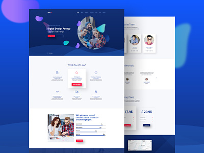 Creative Design Agency landing page psd software template theme