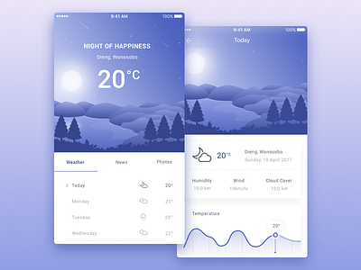 Weather App app design illustration ios mountain ui weather weatherapp