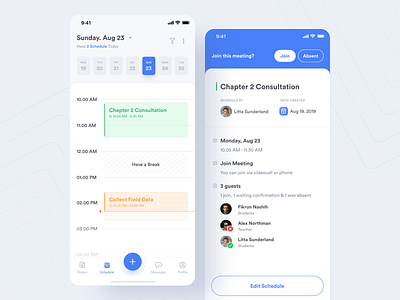 #Exploration | Planku - Schedule section academic appointments blue campus cards dashboard design exploration illustration ios minimal mobile app product design schedule school app student uidesign uiux