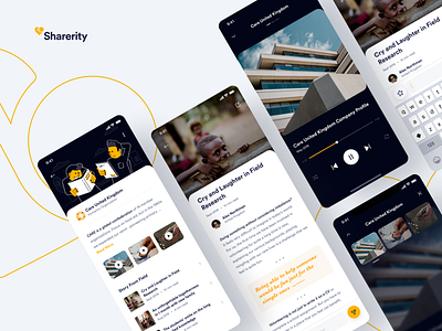 #Exploration | Sharerity - Detail Story from Field app article charity clean ui design details donation illustration ios media minimal player story uidesign uiux yellow