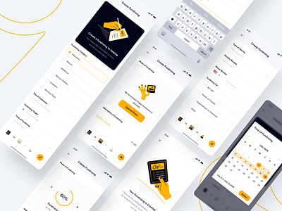 #Exploration | Sharerity - Create Fundrising app charity create new dashboard datepicker design fundrising illustration ios minimal textfield uidesign uiux upload yellow