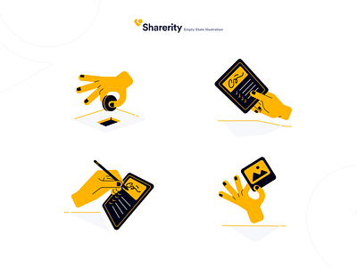 Exploration | Sharerity - Empty State Illustration android character charity clean create donation emptystate fundrising hand illustration ios minimal photo