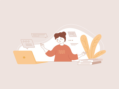 Online education character illustration online school vector