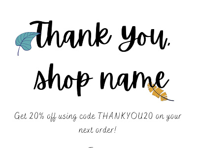 Thank You shop card branding graphic design