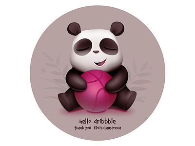 Hello Dribbble animal chinese cute dribbble lovely panda