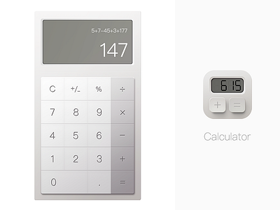 calculator calculator clean quasi physical ui white