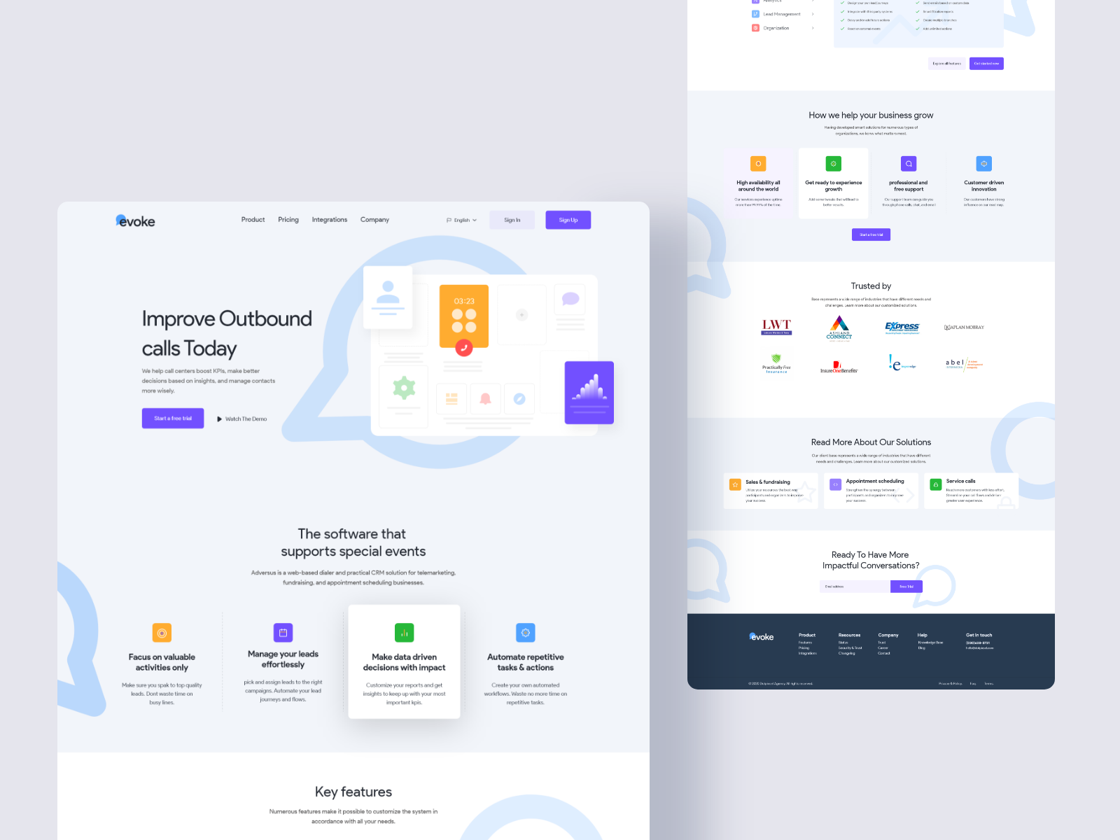 Evoke ll Landing Page Design by Dotpixel Agency on Dribbble