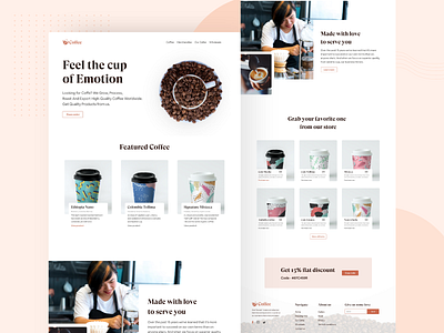 Coffee shop Website Design accessories agency landing page coffee coffeeshop consaltancy consultancy corporate design digital design dotpixel agency financial illustration landing page love marekting trendy ui user experience user interface ux