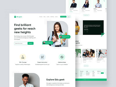 Geek Landing Page Design agency website app application book brilliant clean creative agency creative builder customer experience customer service dailyui dotpixel agency dotpixsel green learning love reading ui design user interface user interface design