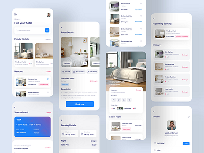 Hotel Booking Mobile Application Design advanture application booking app dashboad event flight flight ticket food hostel hotel hotel app hotel booking hotel booking app illustration management mobile schedule taxi uidesign webdesign