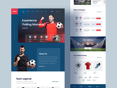 Football Club Landing page Design