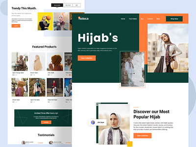 Hijab Landing Page brand color concept dotpixel agency dress e commeces fashion fluent girls grid hijab layour mockups mordern onlineshop shop simple store web woman
