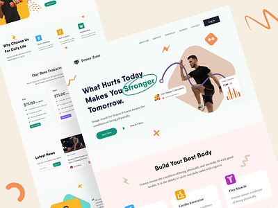Power Zone Fitness Website Design burn fat calaories clean coach fitness fitness club gym gymnastics health homepage landing lifestyle muscle online online sports ui website weight workout yoga