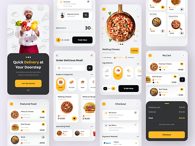 Restaurant Mobile Application (Light Version) burger chef delivery app fast food food food and drink food delivery food delivery app food delivery landing page food pizza homepage landing page pizza recipe app restaurant app restaurant chef restaurants web web 3.0 website design