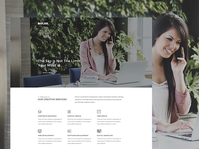 Bolse - Landing Page PSD Template accessories agency auto car care business consultancy corporate design fashion financial furniture landing page marketing multipurpose one page psd template shoes simple small business start ups white