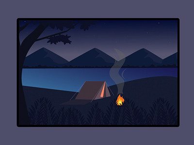 Camping Illustration buleprint business campfire camping charecter design dashboard design app design art flat illustration illustration design octine onboarding render sakting shakteboard uiux visual design