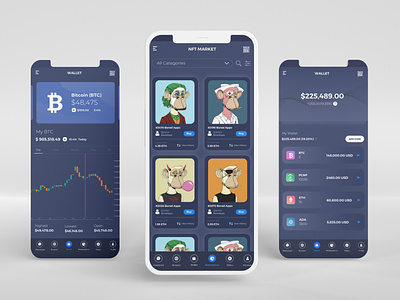 Crypto NFT App UI android app android app design cryptocurrency graphic design nft ui