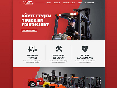 Landing page for forklift company