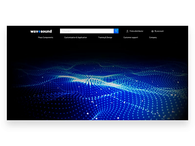 Wavesound Homepage animation blue clean dark gradient homepage layout principle principle app soundwave ui ux wave waves web website