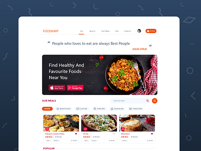 Food Kart UI app branding food food app logo minimal typography ui ux web website