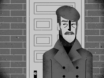 The Suicide Note Comics blackandwhite character comics detective illustration losttype moustache noir oilcan spy