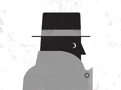 The Inspector and The Night halftone illustration inspector moon movie night texture