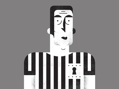 PRISONER FC bars football grey illustration kit lock man prison prisoner texture vector