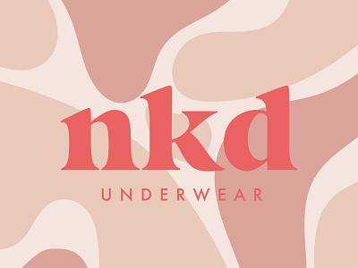 NKD Underwear Logo abstract bold serif fabric fashion feminine fluid fun logo logotype organic pastels pattern skin tones sustainable textiles underwear wordmark