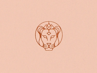 Lioness Logo animal beauty copper foil elegant fashion feminine jewelry letterpress line art lion logo lioness luxury skincare spa spirituality sustainability wellness yoga