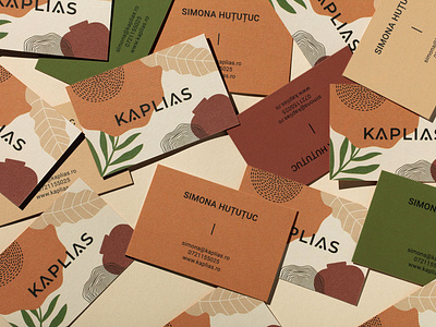 Kaplias Business Cards branding business cards cotton paper design earthy colors ethical furniture home accessories home decor illustration interior design natural recyclable sustainable