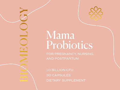 Biomeology Rebrand branding food gold foil healthy luxury organic packaging prenatal probiotics recycle supplements sustainable vitamins