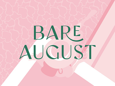 Bare August Brand Identity beach brand identity branding feminine foot care fun high end illustration logo luxury packaging pink and green pool premium skincare summer vacation