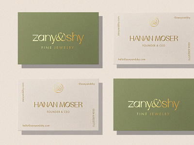 Zany&Shy Business Cards branding business cards cards deboss diamonds gold foil high-end jewellery jewelry lab grown letterpress logo luxury mark minimal monogram packaging premium print design sustainable