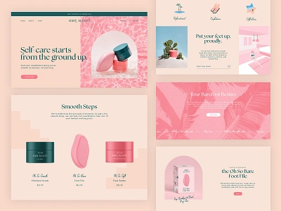 Shopify Homepage beauty brand identity custom theme designer development e commerce fun illustration online shop packaging design pink shopify skincare store summer water website