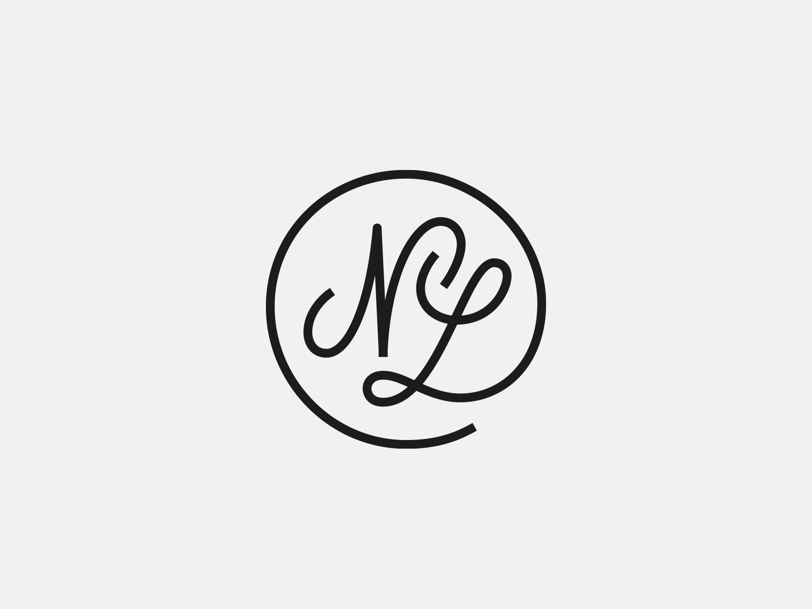 Nl modern letter logo design with swoosh Vector Image
