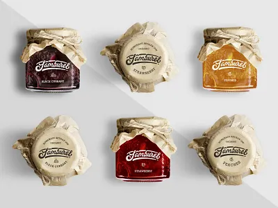 Organic Jam Packaging artizanal food black currant brand and identity fruit icons jam lettering logo logo natural paper packaging peaches strawberry