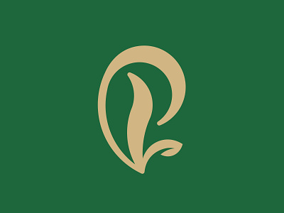 P + Leaves Logo food branding green hand drawn leaves lettering natural nature organic p letter p monogram spirituality