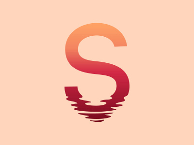 Sunset beauty brand identity letter s mark red reflexion resort s monogram spa sunset water water wave yoga
