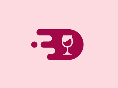Wine Delivery - App Icon fast delivery geometric icon liquid liquor logo minimalism speed technology wine app wine glass
