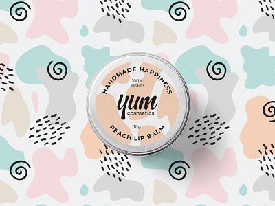 Lip Balm Packaging Design cosmetics lettering logo lip balm logo packaging pastel colors pattern skincare wordmark