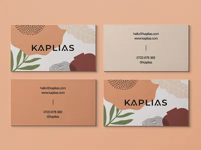 Kaplias - Busines Cards abstract botanicals business cards decor illustration interiordesign logo nordic rustic wordmark