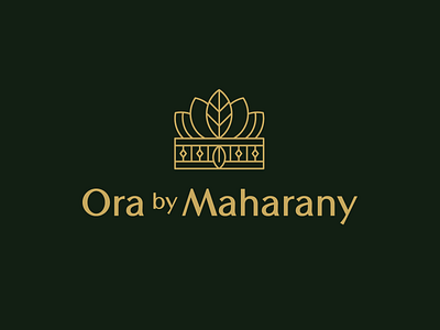 Ora by Maharany beauty botanical logo cosmetics crown logo elegant haircare holistic luxury natural organic skincare