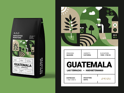 Coffee Packaging Details bag barista coffee bag coffee beans coffee tree crop drink espresso farm illustration label native natural packaging plant roasters specialty coffee