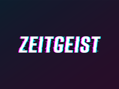 Zeitgeist Logo Treatment 3d brand branding design glitch logo media typography