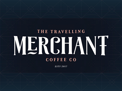 The Travelling Merchant Coffee Co. art deco brand branding coffee design gatsby logo luxury maritime merchant nautical noire royal travel travelling typography