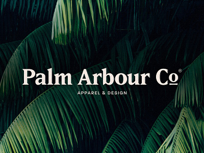 Palm Arbour Co. Final Logo apparel brand branding clothing design fashion logo palm palmtree swimwear travel tropical typography