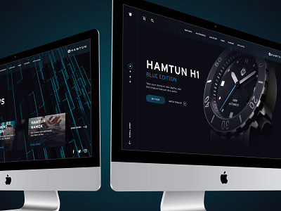 Hamtun Watches - Website UI Design dark design diving ecommerce ui uidesign user experience user inteface watches webdesign website